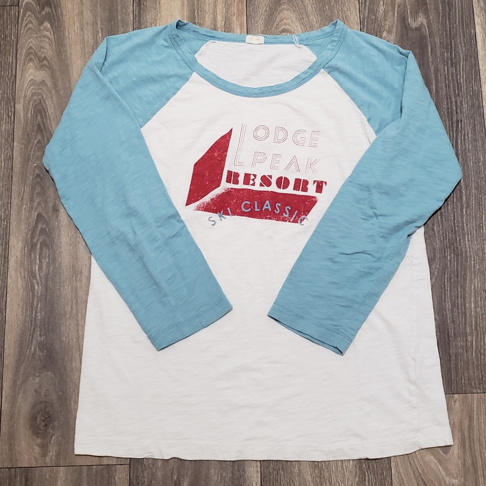 3/$30 EUC! JCREW WINTER GRAPHIC BASEBALL TEE